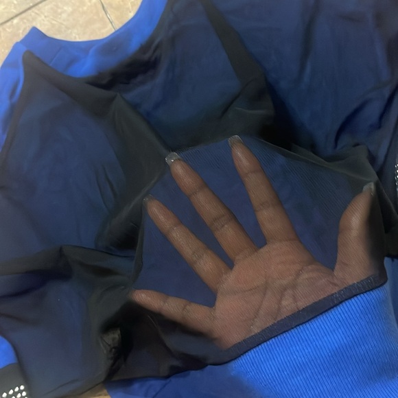 Blue and Black Sweater with Graphic Design - Picture 4 of 8